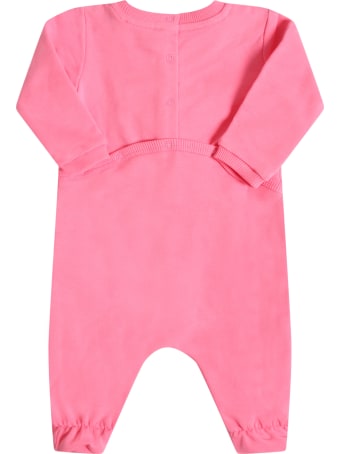 Moschino Fuchsia Babygrow For Babygirl With Teddy Bear