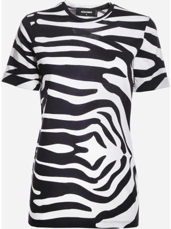 Dsquared2 Cotton T-shirt With Zebra Print
