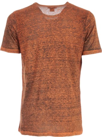 Avant Toi Round Neck Linen T-shirt With Shadows