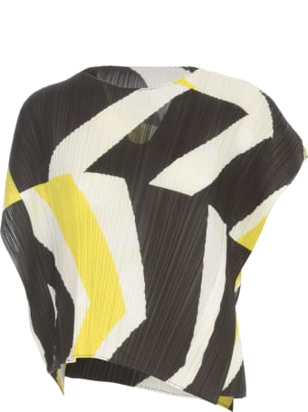 Pleats Please Issey Miyake Asymmetric Top W/ Pleats