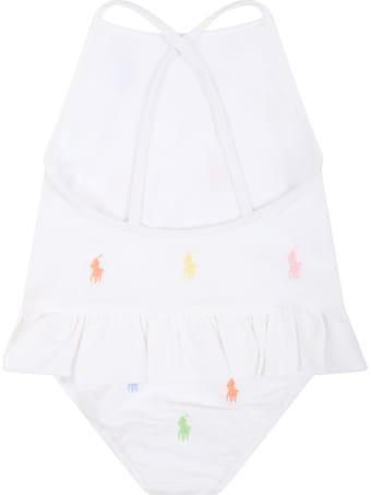 Ralph Lauren White Swimsuit For Babygirl