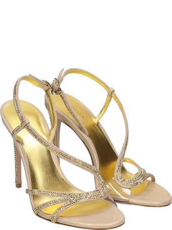 Le Silla Sandals In Gold Leather