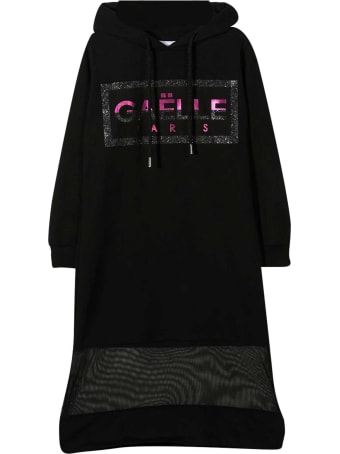 Gaelle Bonheur Black Long Sweatshirt Dress Kids