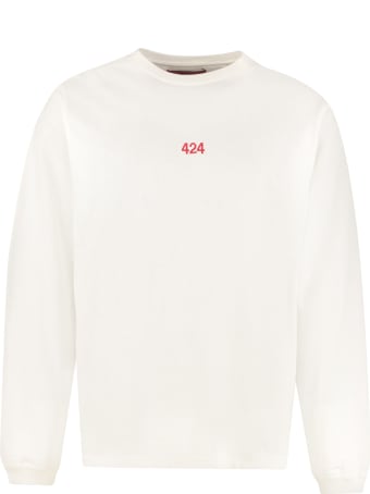 FourTwoFour on Fairfax Long Sleeve Cotton T-shirt
