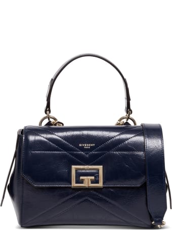 Givenchy Id Flap Small Handbag In Blue Leather