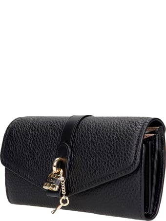 Chloé Aby Long Wallet In Black Leather