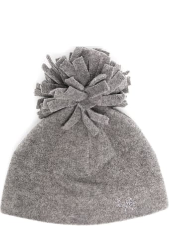 Il Gufo Gray Cap With Pom Pon Detail