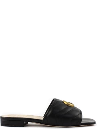 Gucci Black Matelassé Leather Slide