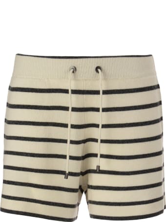 Brunello Cucinelli Virgin Wool, Cashmere And Silk Striped Knit Shorts