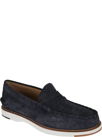 Tod's Exposed Stitching Logo Stamp Loafers
