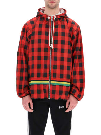 Palm Angels Nylon Windbreaker Jacket With Logo