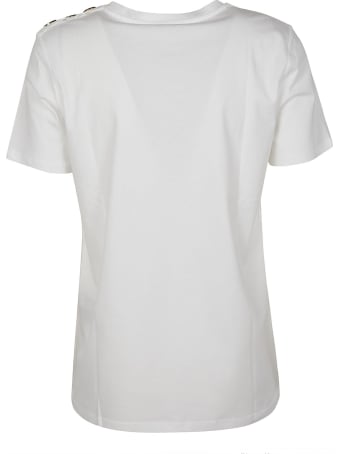 Balmain Button Embellished Logo T-shirt