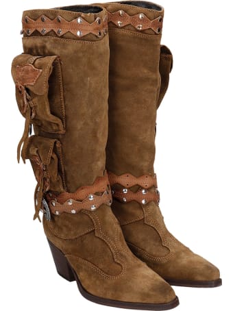 El Vaquero Gelding Texan Boots In Leather Color Suede