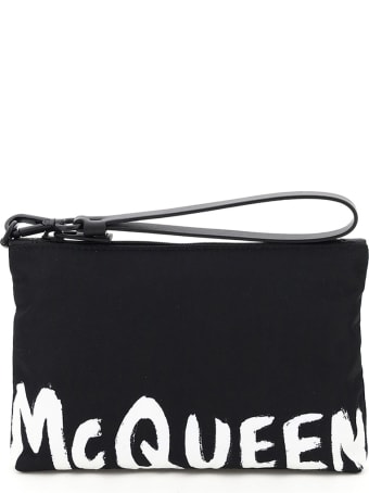 Alexander McQueen Travel Pouch Graffiti Logo