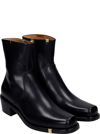 Rochas Ankle Boots In Black Leather