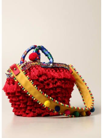 Sikuly Handbag Red Melania Sikuly Coffa Bag With Multi Tassels