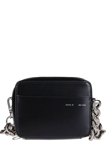 Kara Black Leather Chain Camera Bag