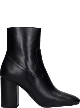 Michael Kors Marcella High Heels Ankle Boots In Black Leather