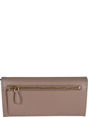 Prada Saffiano Metal Plaque Continental Wallet