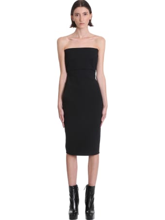 Rick Owens Bustier Dress Dress In Black Cotton