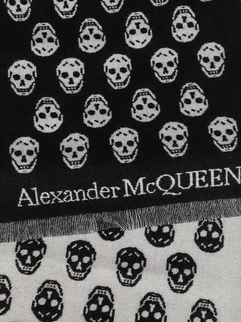 Alexander McQueen Black Wool Scarf