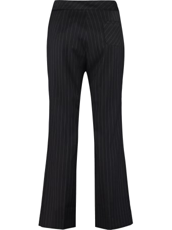 ALEXACHUNG Cropped Pinstripe-motif Trousers