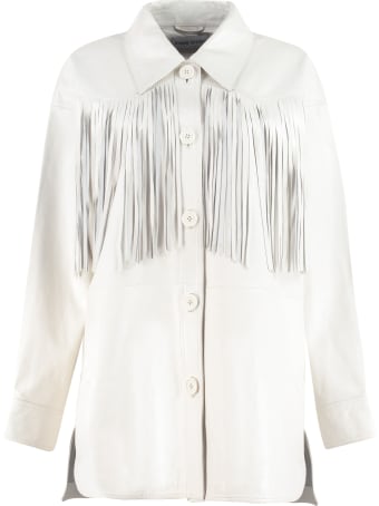 STAND STUDIO Sabitha Leather Fringed Jacket