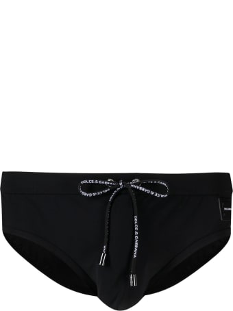 Dolce & Gabbana Black Swim Brief With Logo