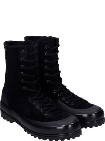 Superga Cotseu Sneakers In Black Suede