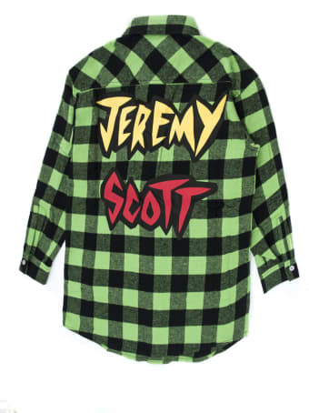 Jeremy Scott Black And Green Checked Shirt