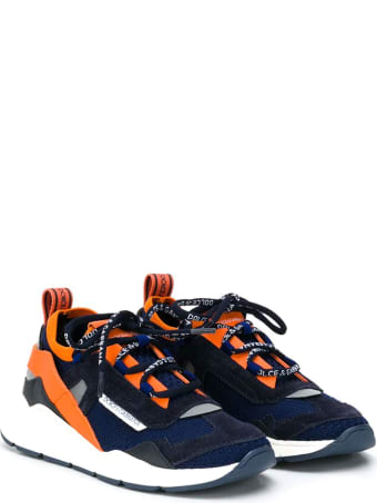 Dolce & Gabbana Blue And Orange Teen Sneakers Dolce&gabbana Kids
