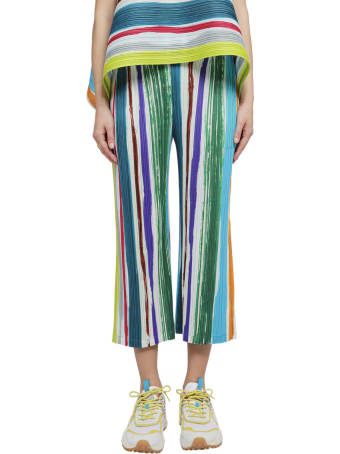 Pleats Please Issey Miyake Pleats Please Multicoloured Leaf Vein Trousers