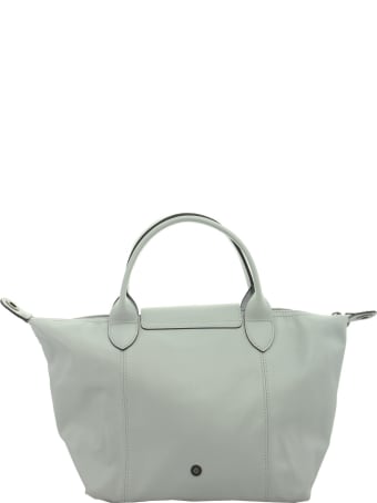 Longchamp Le Pliage Cuir Top Handle Bag S Sky Blue