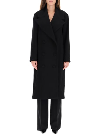 L'Autre Chose Double-breasted Wool Crepe Coat