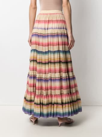 Mes Demoiselles Long Multicolor Striped Carmen Skirt