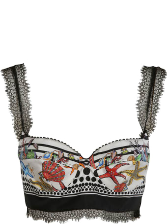 Versace Lace Strap Printed Top