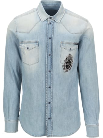 Dolce & Gabbana Dolce&gabbana Embroidered Logo Denim Shirt