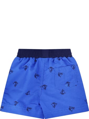 Petit Bateau Blue Swimwear With Black Boats