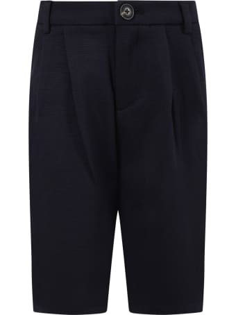 Armani Collezioni Blue Short For Boy With Logo