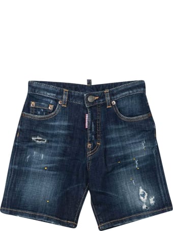 Dsquared2 Blue Denim Shorts Teen Dsquared2 K