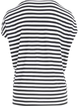 Anneclaire V Neck S/s Sweater W/down Sleeves