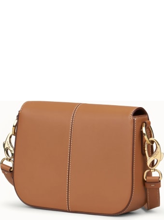Tod's Mini Flap In Brown Leather