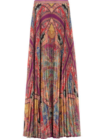 Etro Printed Pleated Maxi-skirt