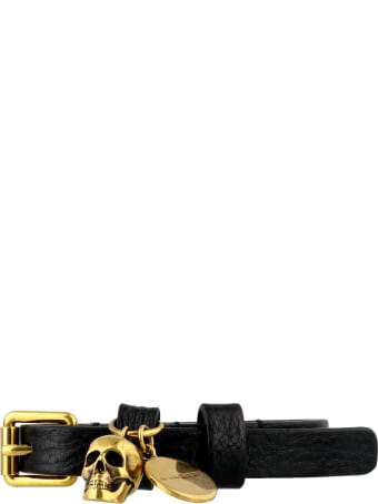 Alexander McQueen Single Wrap Skull Bracelet