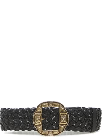 Etro Asta Intreccio Leather Belt