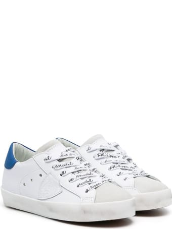 Philippe Model White Leather Paris Low Jr Sneakers