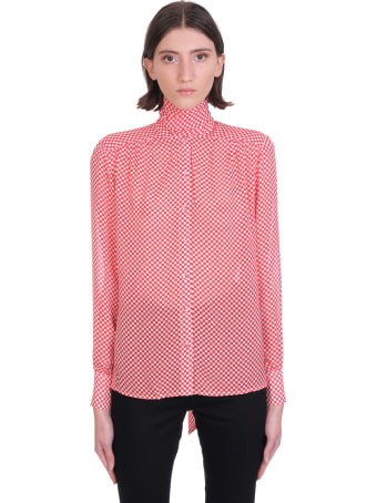 Jacob Lee Blouse In Red Silk