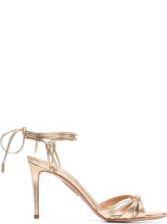 Aquazzura Golden Leather Sole Sandals