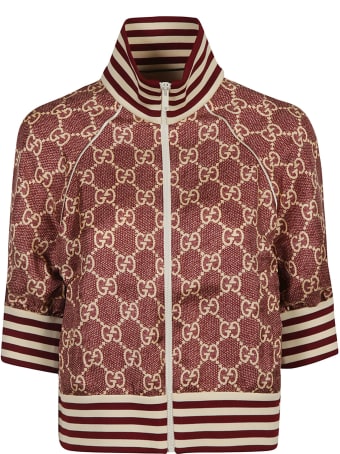 Gucci Stripe Detail Logo Motif Bomber
