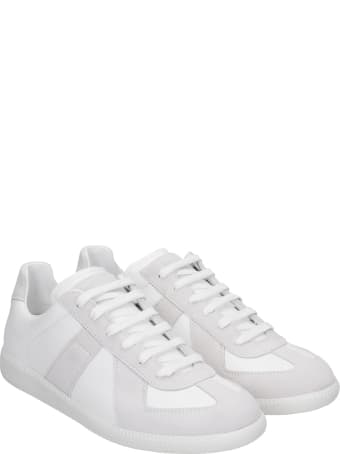 Maison Margiela Replica Sneakers In White Suede And Leather